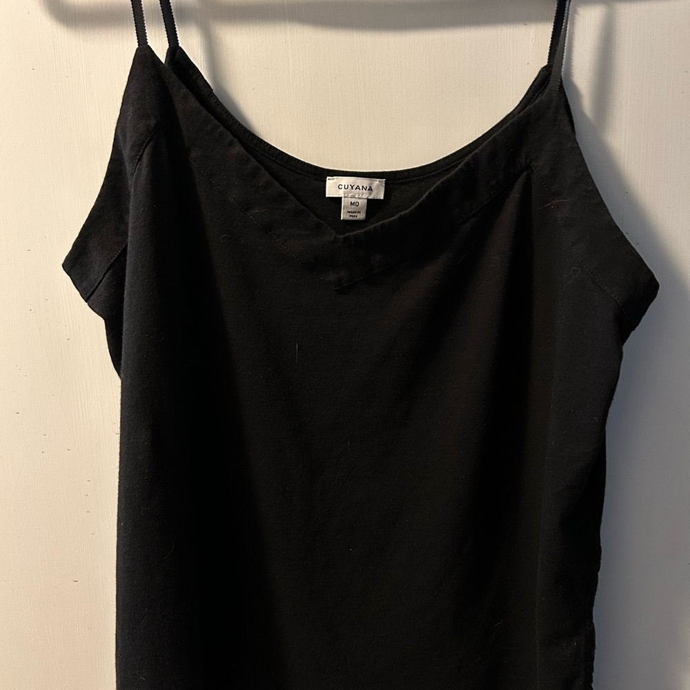 Cuyana black Pima cotton cami top